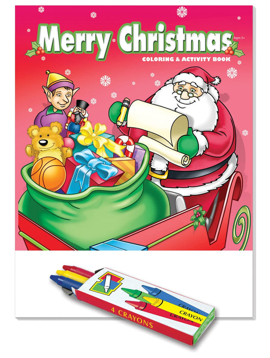 25 Pack - Merry Christmas - Kids Coloring and Activity Books with Crayons