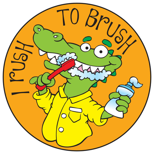 I Rush to Brush Sticker Roll - 400 Stickers - ZoCo Products