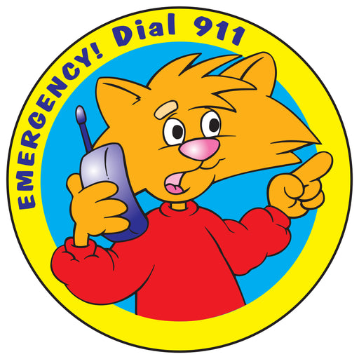 Emergency! Dial 911 Sticker Roll - 400 Stickers