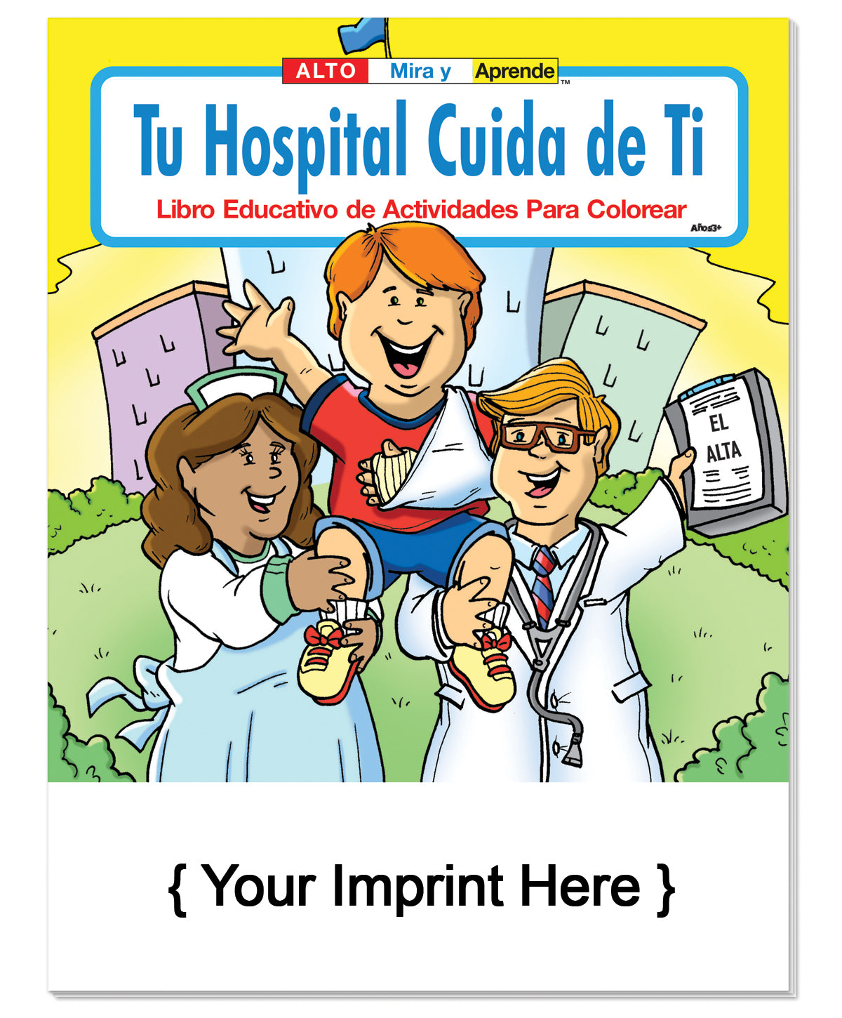 Your Hospital Cares About You (Spanish Version) - Coloring and Activity Books in Bulk (250+) - Add Your Imprint