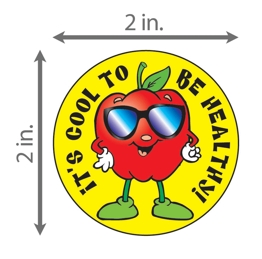 Health Fun Stickers Health-Themed Stickers for Kids - Fun & Educational -2-inch Round ...