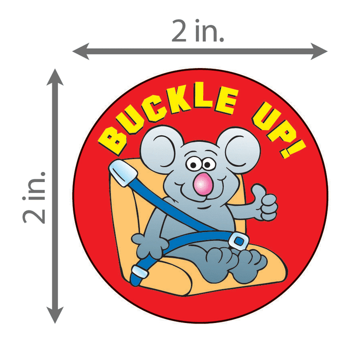 Buckle Up! Seatbelt Safety - Sticker Roll - 400 Stickers