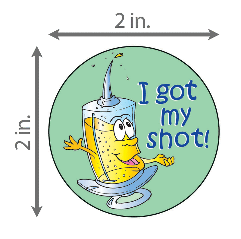 I Got My Shot! Sticker Roll - 400 Stickers - ZoCo Products