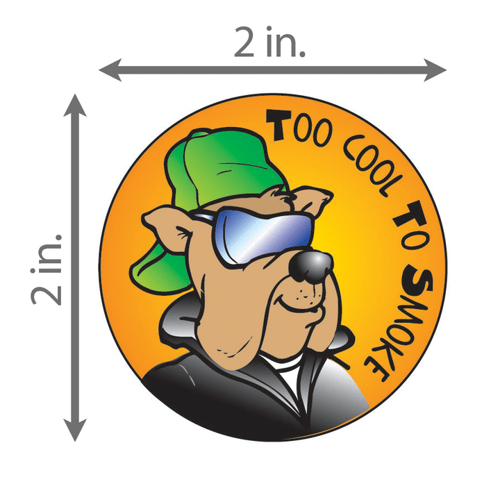 Too Cool To Smoke Sticker Roll - 400 Stickers - ZoCo Products