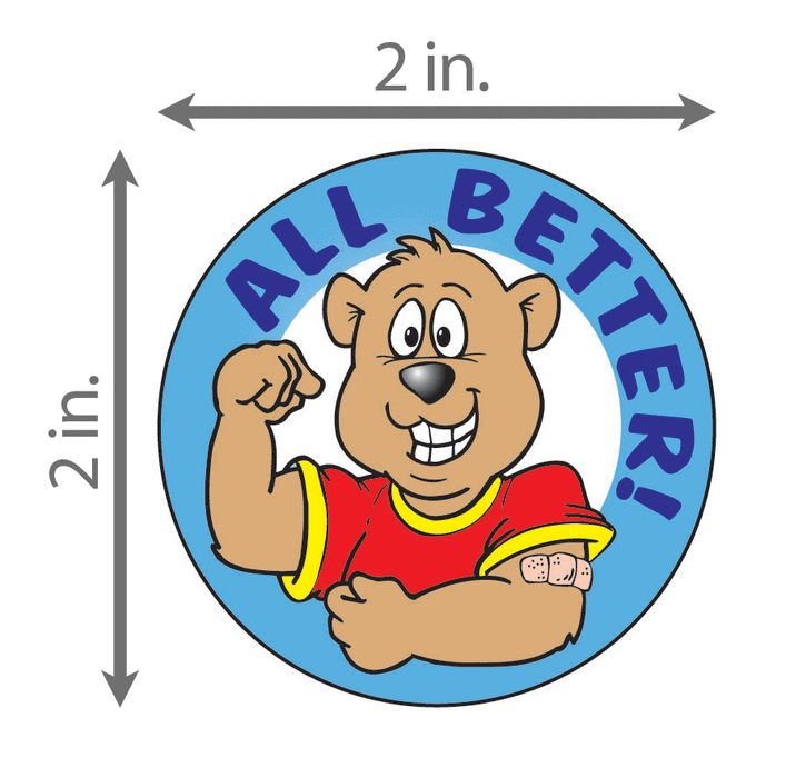 Bravery Stickers for Kids - 'All Better' Doctor Visits -2-inch Round ...