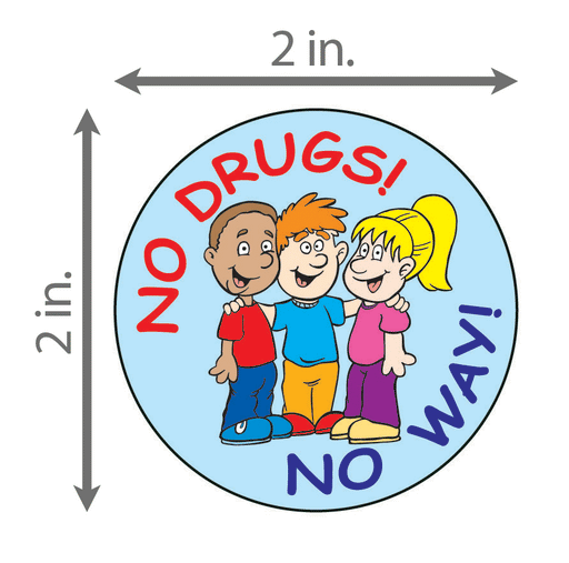 No Drugs! No Way! Sticker Roll - 400 Stickers - ZoCo Products